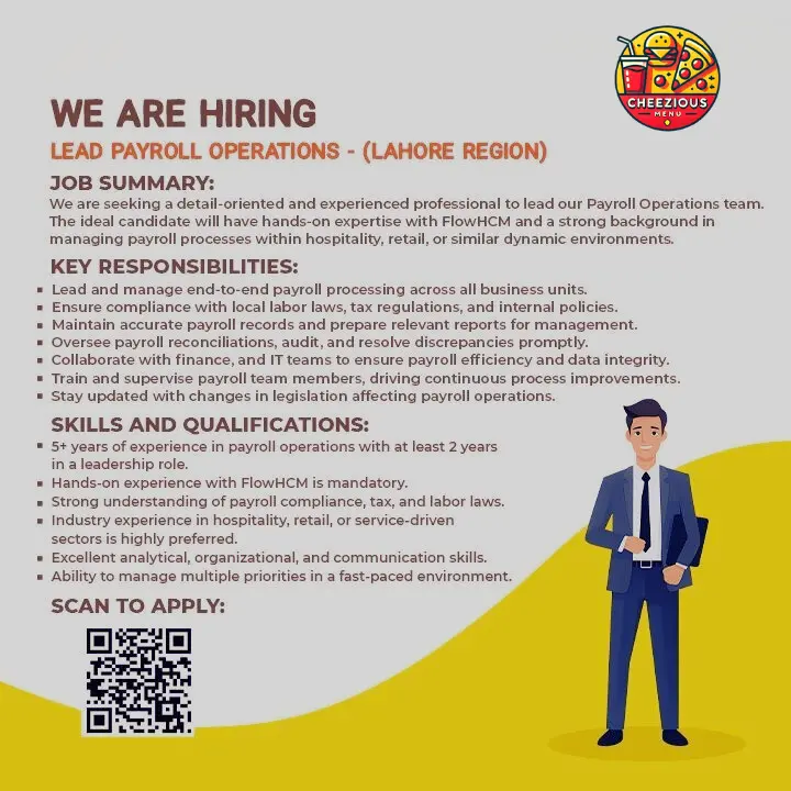 Cheezious Job Lead Payroll 